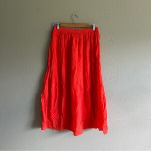 Zara Vibrant Red and Orange Maxi Skirt Medium
